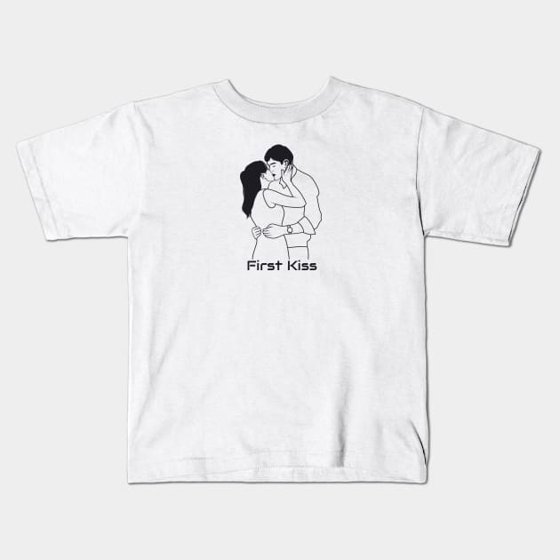 Jim and pam first kiss Kids T-Shirt by Hoperative